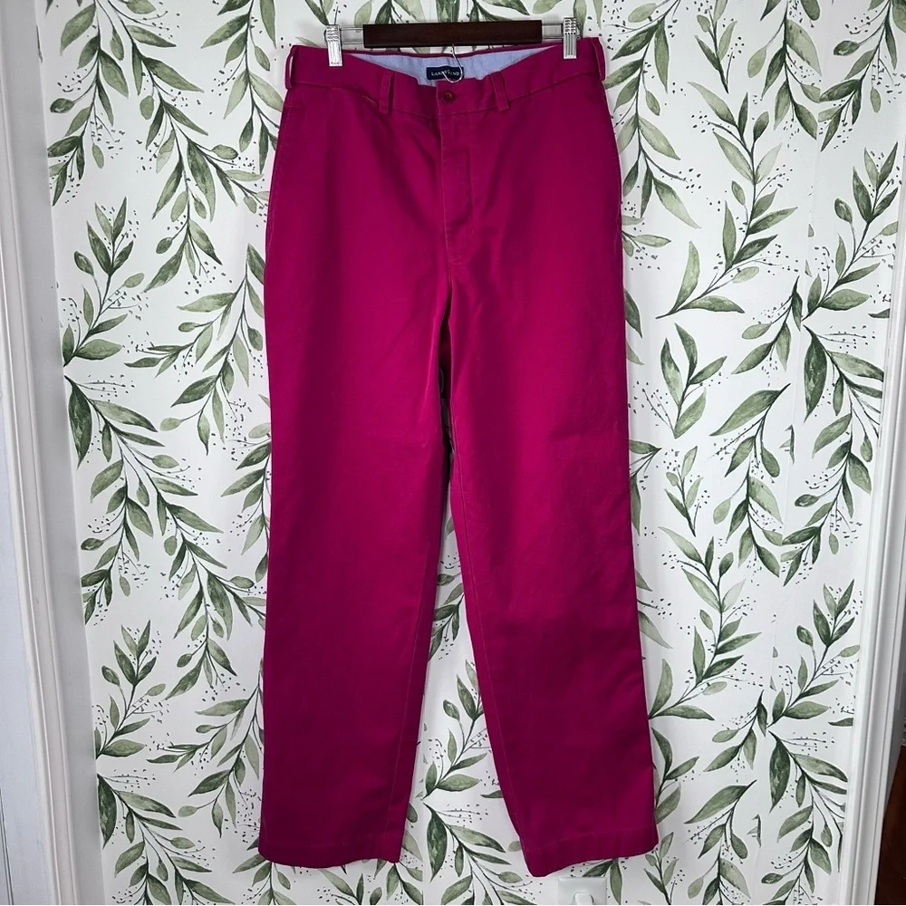 Lands' End Men's Bold Pink Chino Pants. Size 33 X 34